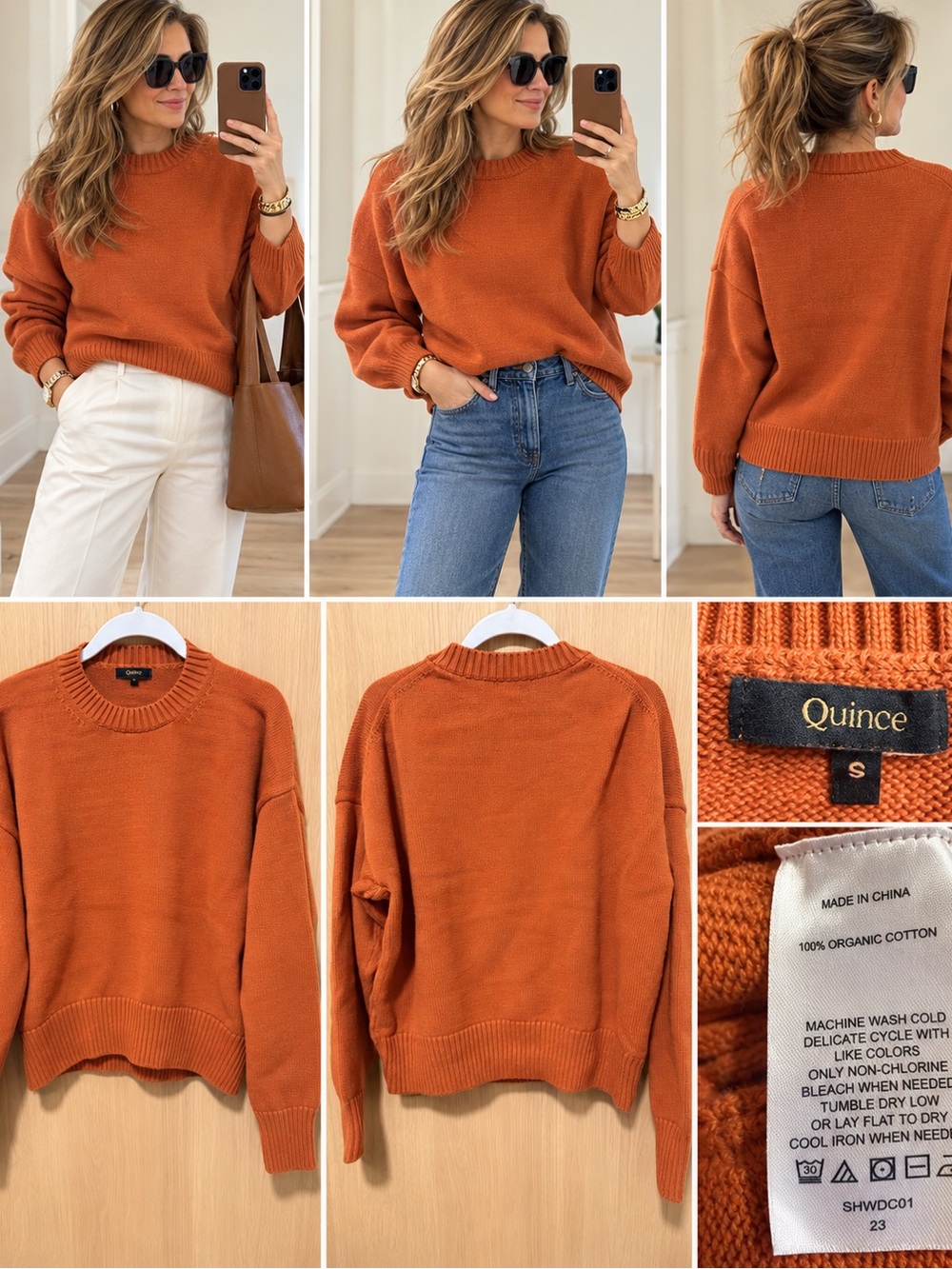 Quince Women's Crewneck Sweater — Rust